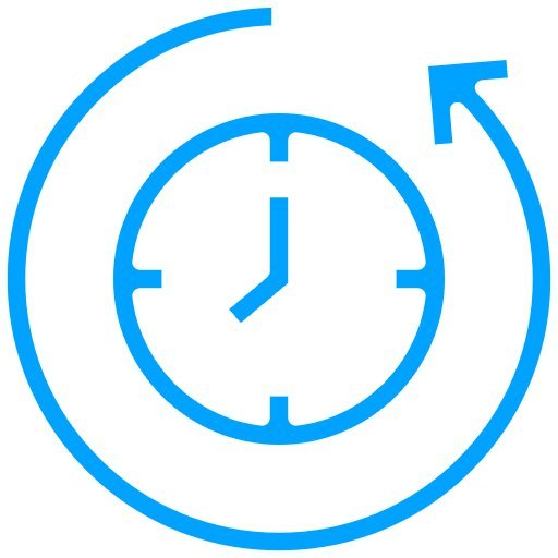 Uhr Icon in blau
