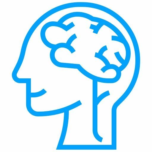 Gehirn Icon in blau