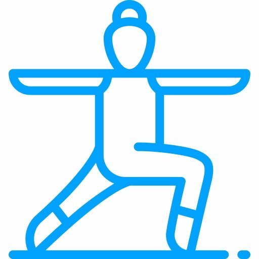 Yoga Icon in blau
